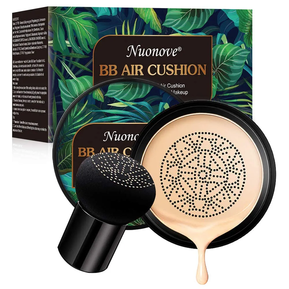 BB Cream Foundation Make up CC Cream, Liquid Foundation Mushroom Head Air Cushion BB Cream, Nude Makeup Moisturizing Concealer Lasting Brightening, Even Skin Tone 20 g (Pack of 1)