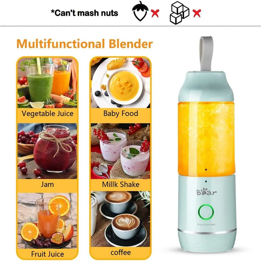 Bear Brand Portable Personal Blender LLJ-C04G5 Green