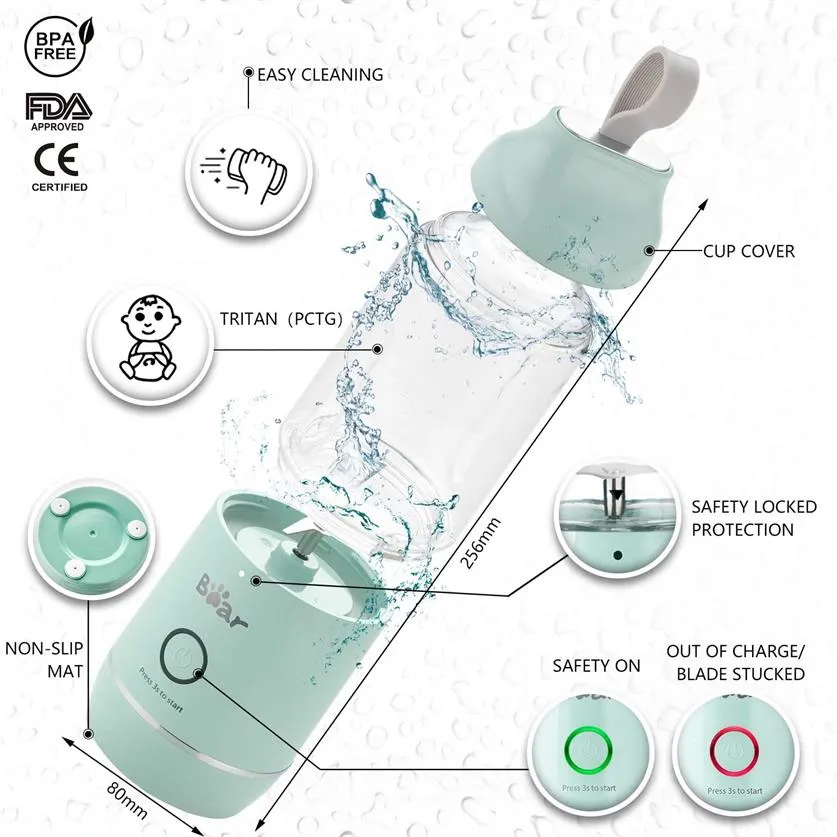 Bear Brand Portable Personal Blender LLJ-C04G5 Green