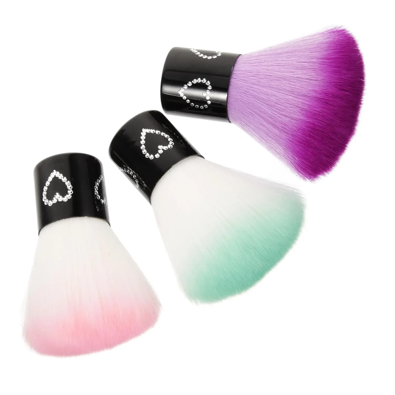 Beaupretty 3Pcs Portable Makeup Brush Travel Foundation Brush Blush Brush Nail Dust Brush Design for Gentle Skin present for Makeup Lovers