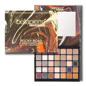 bellapierre Rocky Road Eyeshadow Makeup Palette | 35 Color Shades in a Range of Matte, Satin, Shimmer, and Foil Finishes | Non-Toxic and Paraben Free | Vegan and Cruelty Free