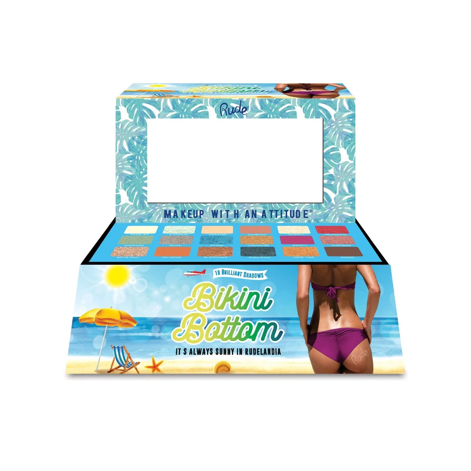 Bikini Bottom 18 Eyeshadow Palette Display Set, 24pcs