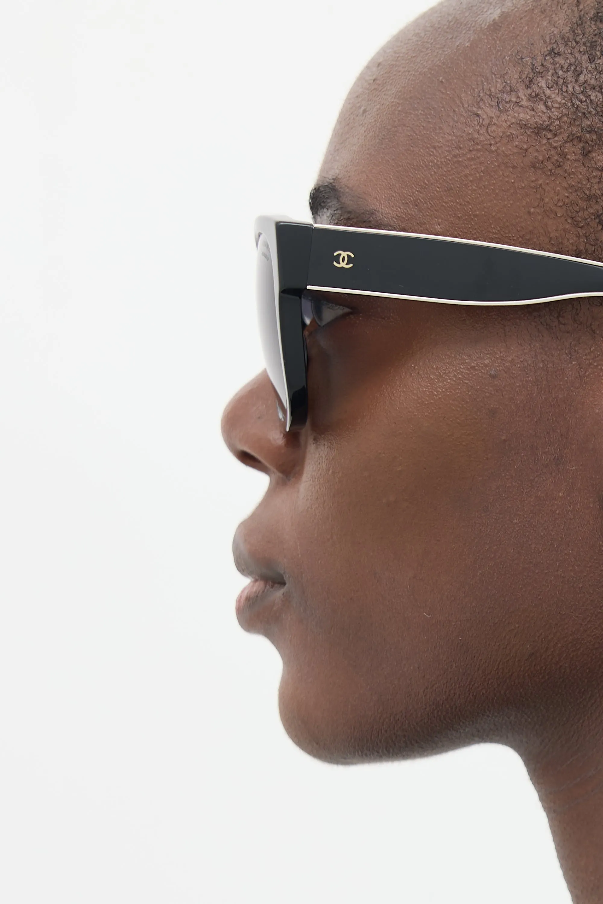 Black CC Square Sunglasses