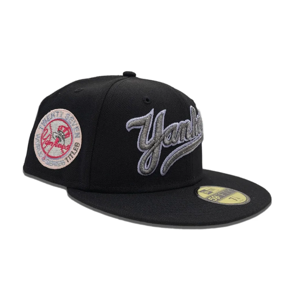 Black New York Yankees Blush Bottom 27X World Series Titles Side Patch New Era 59Fifty Fitted