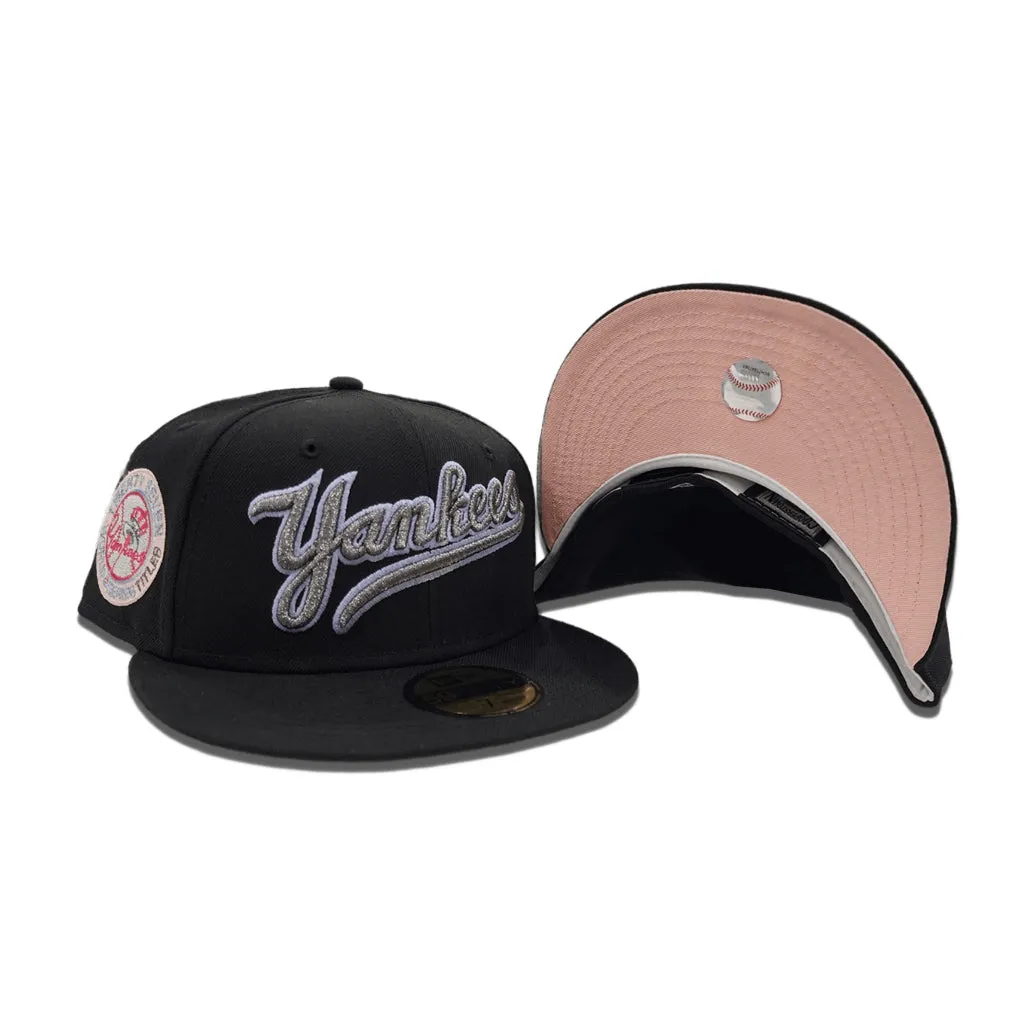 Black New York Yankees Blush Bottom 27X World Series Titles Side Patch New Era 59Fifty Fitted