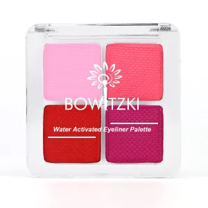 Bowitzki Water Activated Eyeliner Palette Graphic Eye Liner Smudge proof Hydra Liner-4 Colors (Red)