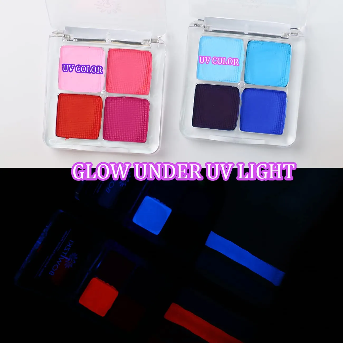 Bowitzki Water Activated Eyeliner Palette Graphic Eye Liner Smudge proof Hydra Liner-4 Colors (Red)