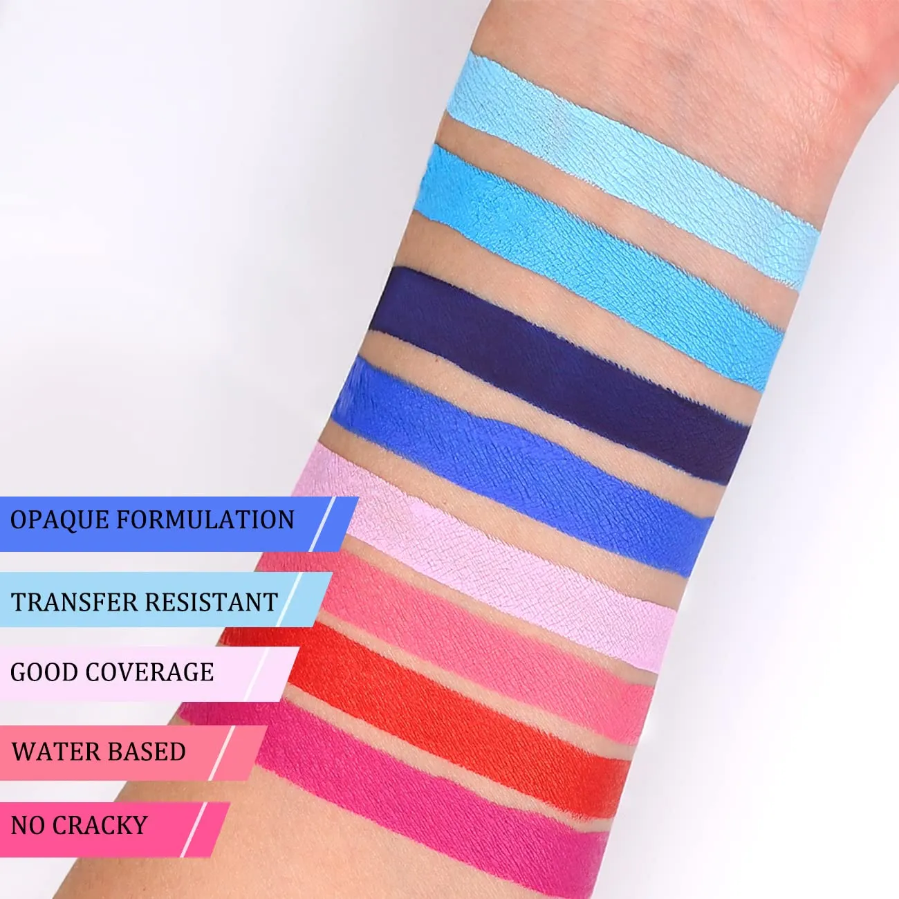 Bowitzki Water Activated Eyeliner Palette Graphic Eye Liner Smudge proof Hydra Liner-4 Colors (Red)