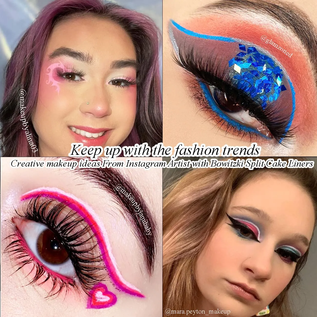 Bowitzki Water Activated Eyeliner Palette Graphic Eye Liner Smudge proof Hydra Liner-4 Colors (Red)