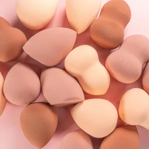 Brown 8 pc Beauty Makeup Sponges with Sponge Holder