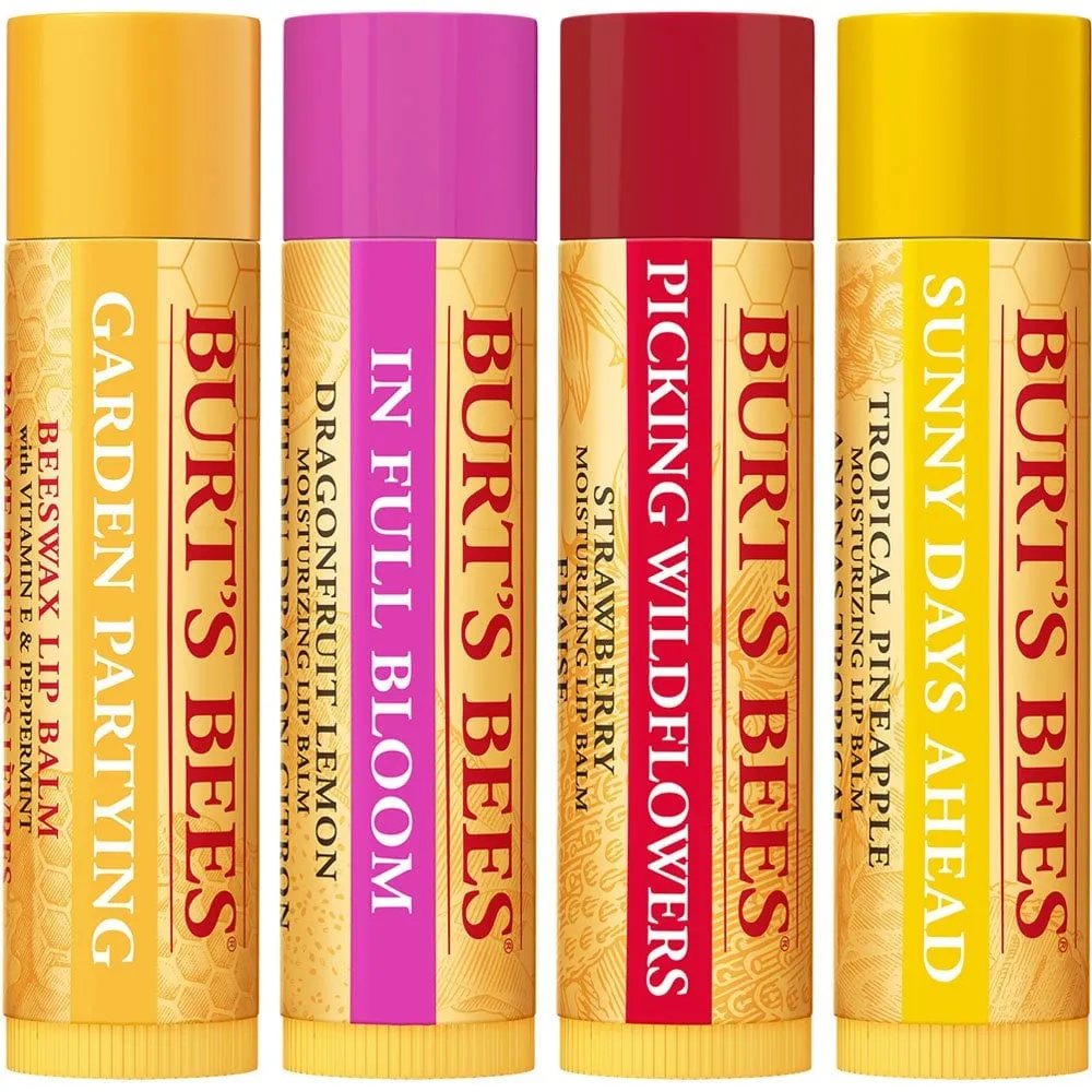 Burt's Bees In Full Bloom Lip Balm Pack 4 x 4.25g