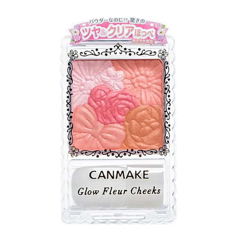 Canmake Japan Flower Petal 5-Color Blush - Shade 01 Peach Blossom Hibiscus
