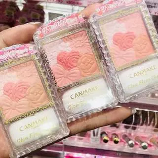 Canmake Japan Flower Petal 5-Color Blush - Shade 01 Peach Blossom Hibiscus