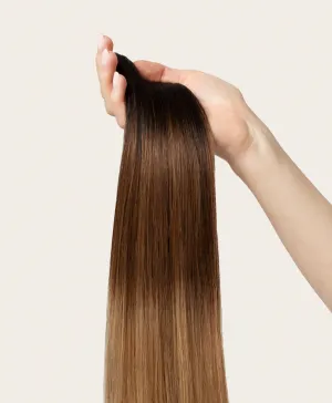 Cappuccino Ombre, 20" Single Seamless Clip-In Weft, T1B-4-27 | 30g