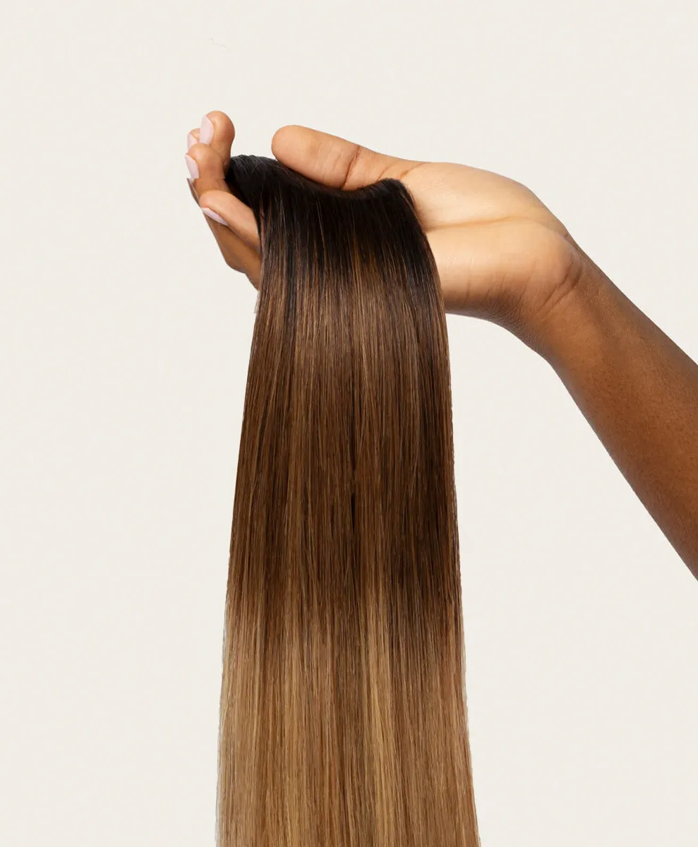 Cappuccino Ombre, 20" Single Seamless Clip-In Weft, T1B-4-27 | 30g