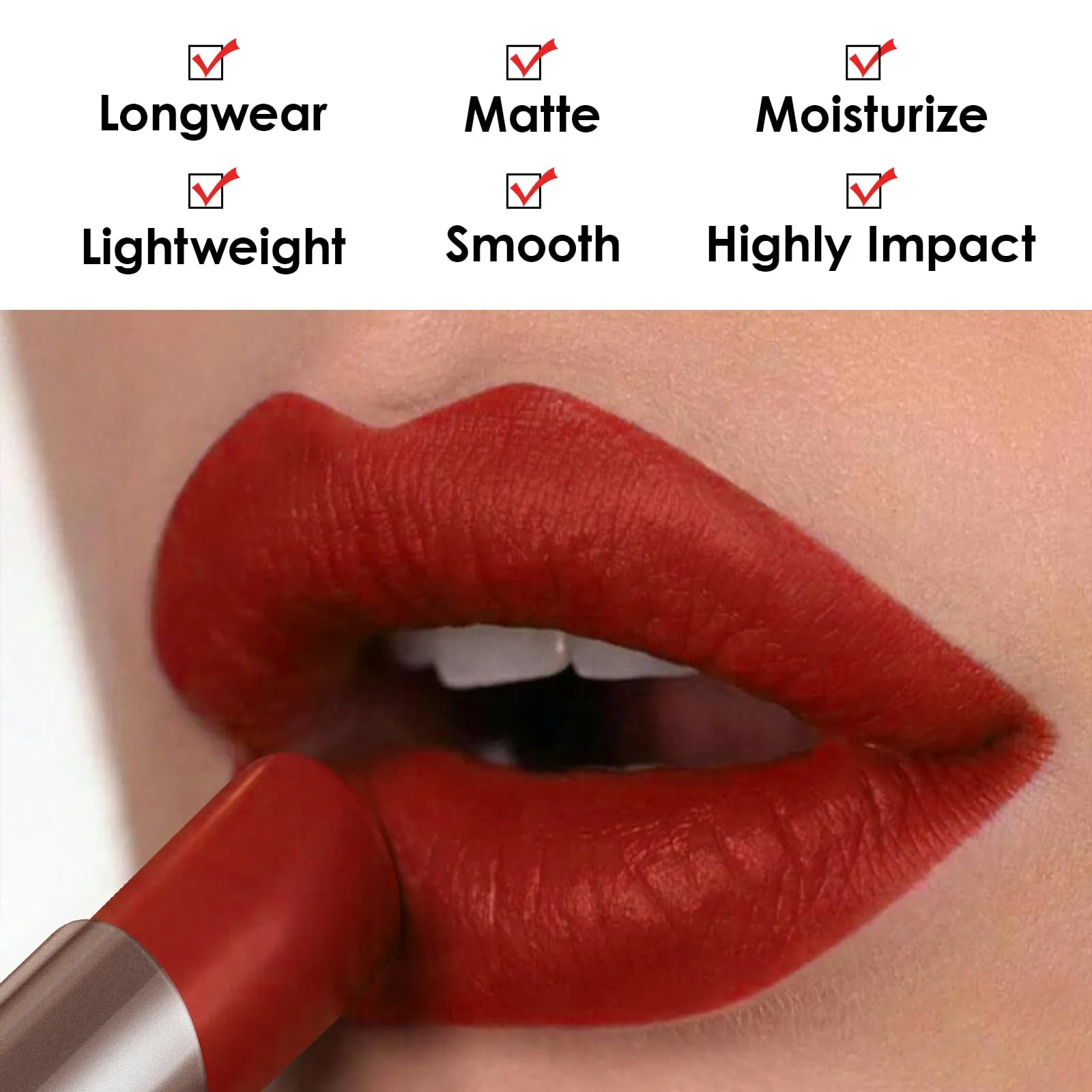 CARSLAN Matte Lipstick Hydrating Lip Color Makeup, Highly Pigmented Lipstick with Moisturizing Formula, Lightweight, Smooth, M11