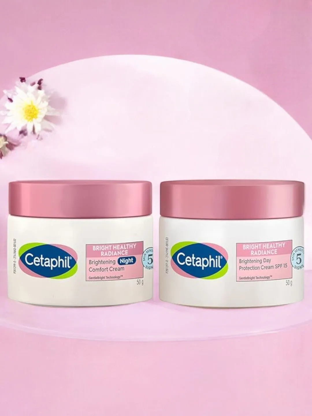 Cetaphil Brightening Day and Night Protection Cream, White, 50 gm Combo