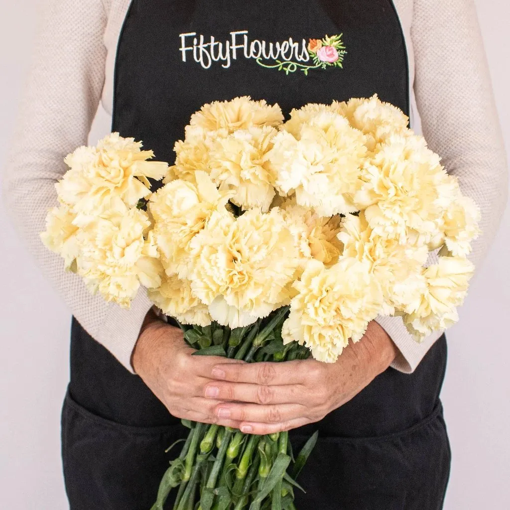 Champagne Wedding Carnation Flowers