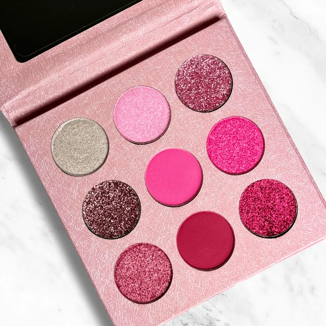 Cheerleader Eyeshadow Palette – Pink Glitter, Shimmer & Matte Makeup