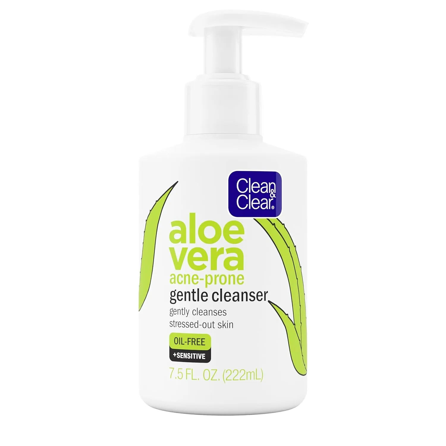 Clean & Clear Aloe Vera Gentle Facial Cleanser for Acne-Prone & Sensitive Skin - 222ml