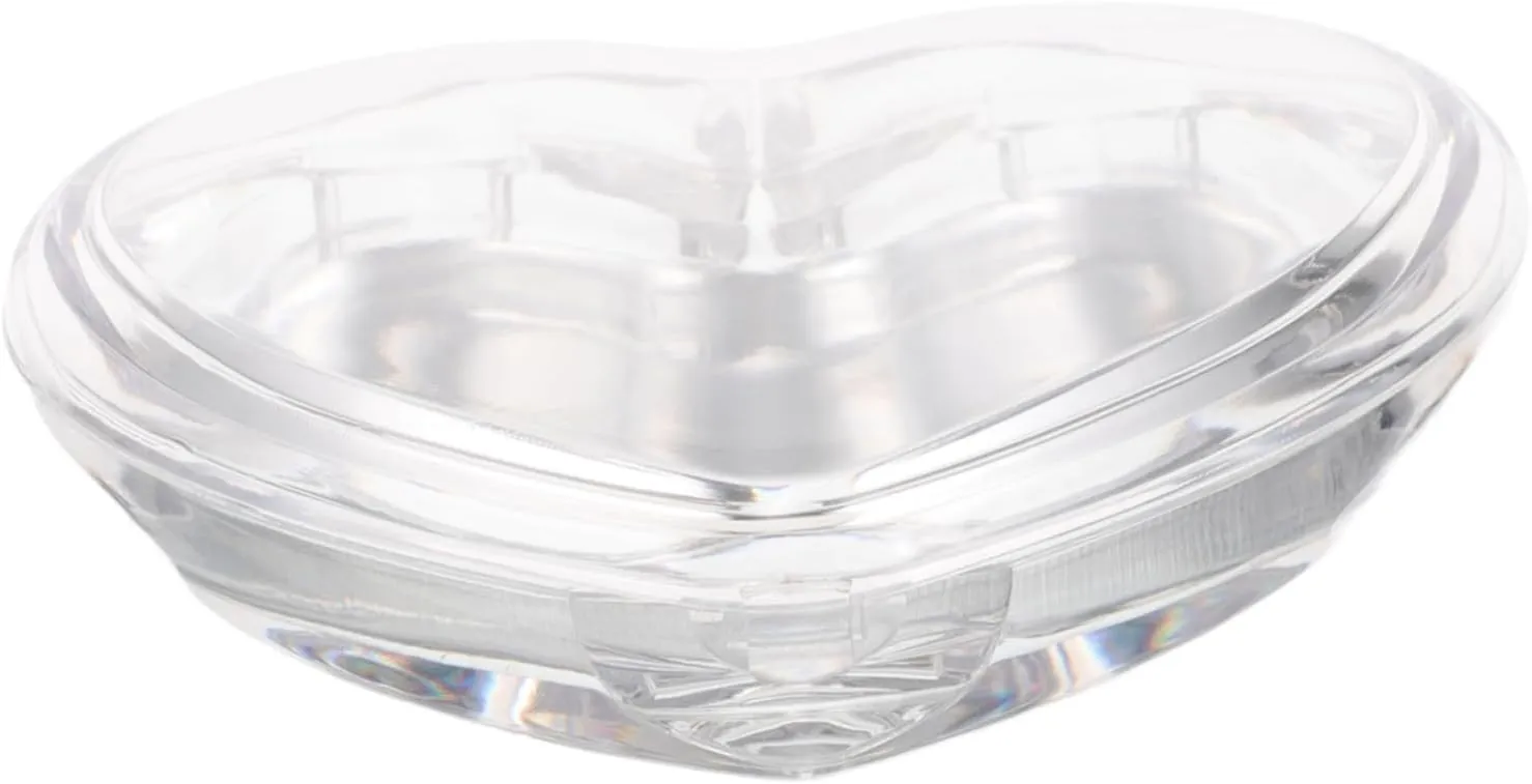 Clear Heart Shaped Makeup Storage Box Refillable Loose Powder Containers for Blush Highlighter Portable Fliptop Design for Easy Travel for Eyeshadow