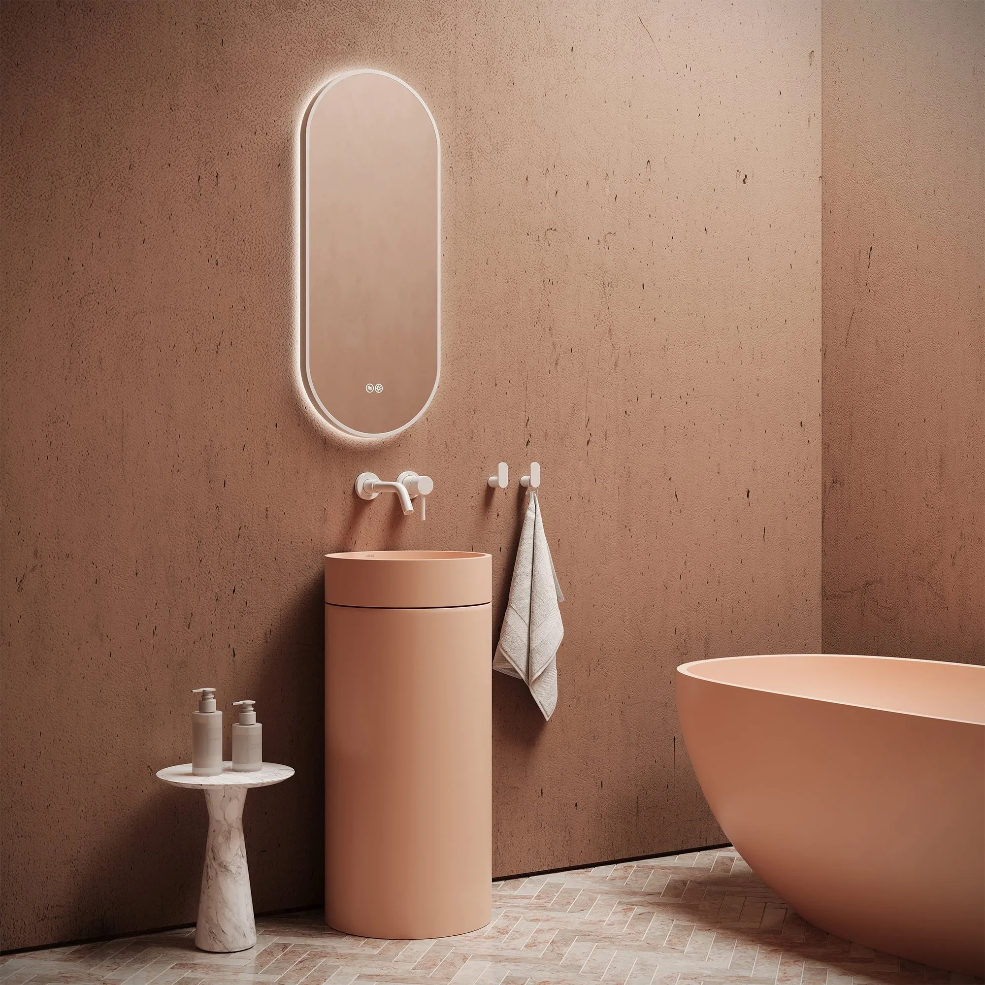 Colonna Blush Concrete Freestanding Basin 400mm