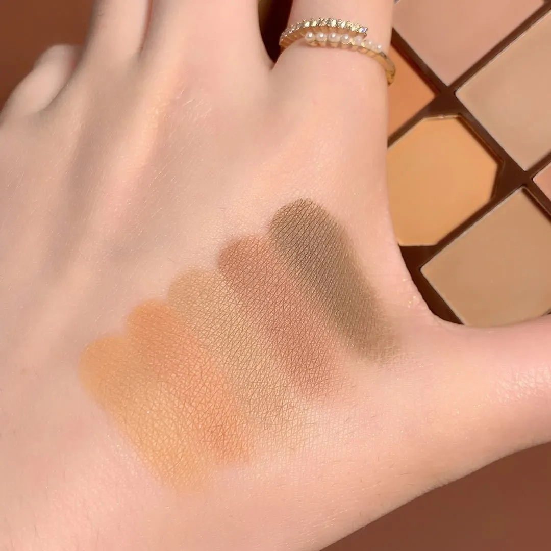 Color Matte Pearlescent Eye Shadow Palette Gray Tone Brown Bean Paste Powder Blush Eyeshadow Long Lasting Eyes Makeup Cosmetic