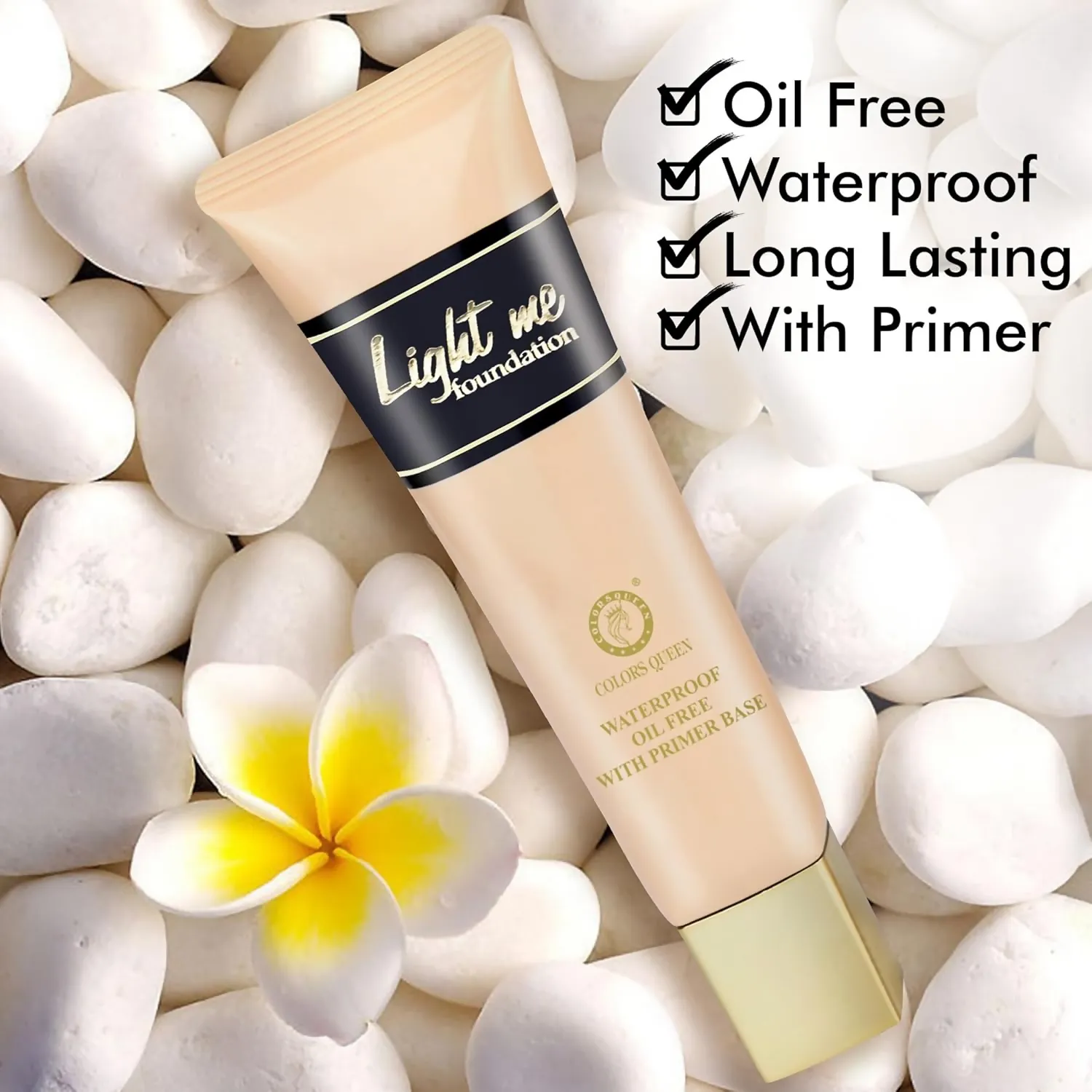 Colors Queen Light Me Foundation with Primer – Natural Almonds