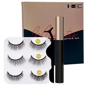 Coolours Magnetic Eyeliner and Lashes Magnetic Eyelashes Kit False Lashes 3 pairs with Tweezers : Beauty