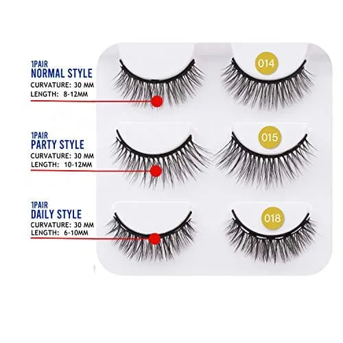 Coolours Magnetic Eyeliner and Lashes Magnetic Eyelashes Kit False Lashes 3 pairs with Tweezers : Beauty