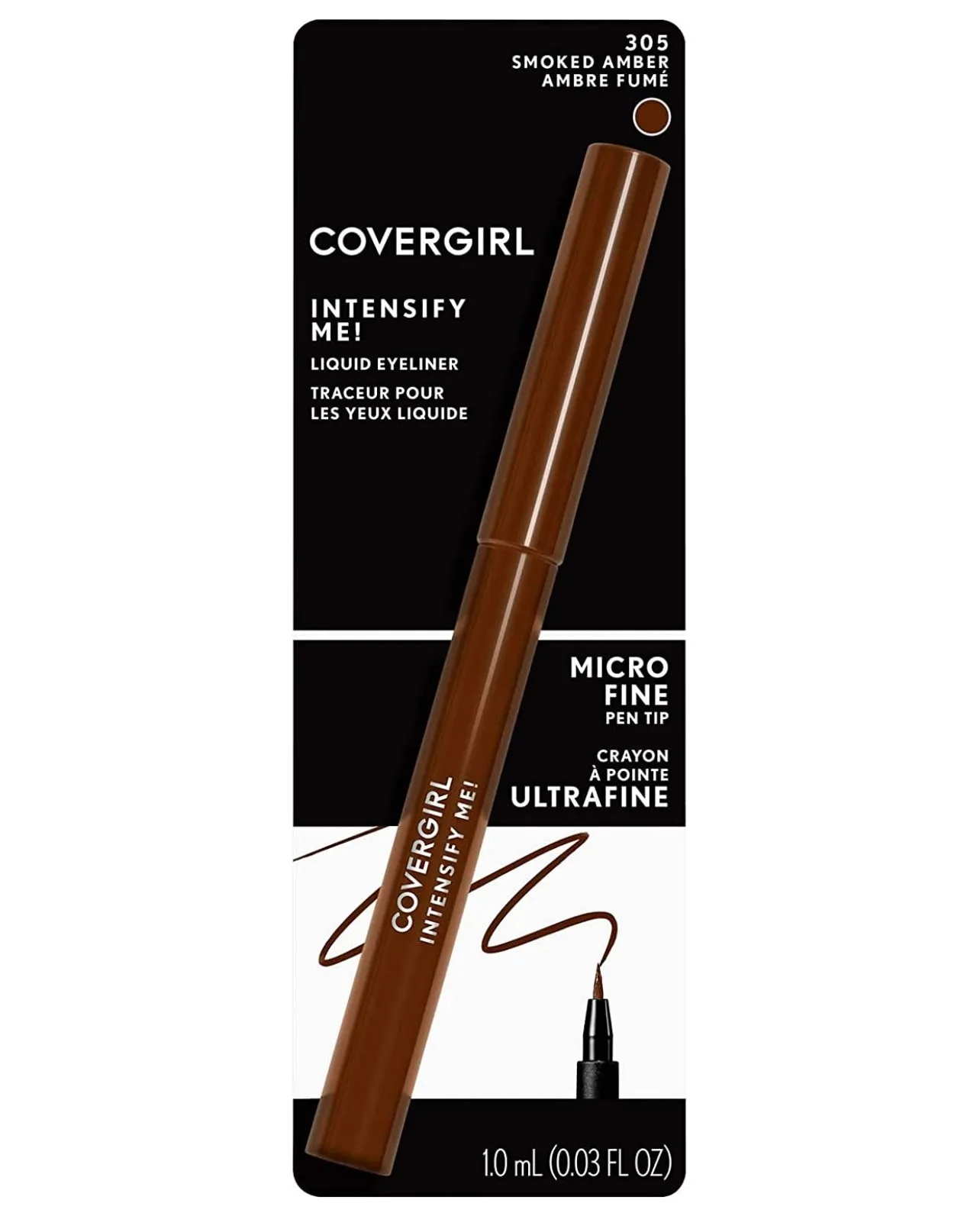 COVERGIRL Intensify Me! Liquid Eyeliner, 305 Smoke Amber, 0.03 oz