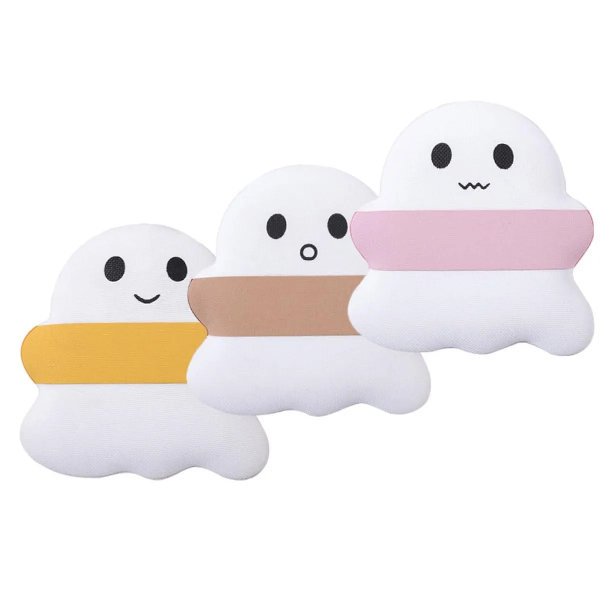 Cute Makeup Puff 3 Pack Soft Cotton Rounds for Liquid Foundation Dry Powder Women's Mini Powder Puff Ghost Design for Travel Daily Use