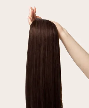 Dark Brown, 20" Single Seamless Clip-In Weft, #2 | 30g