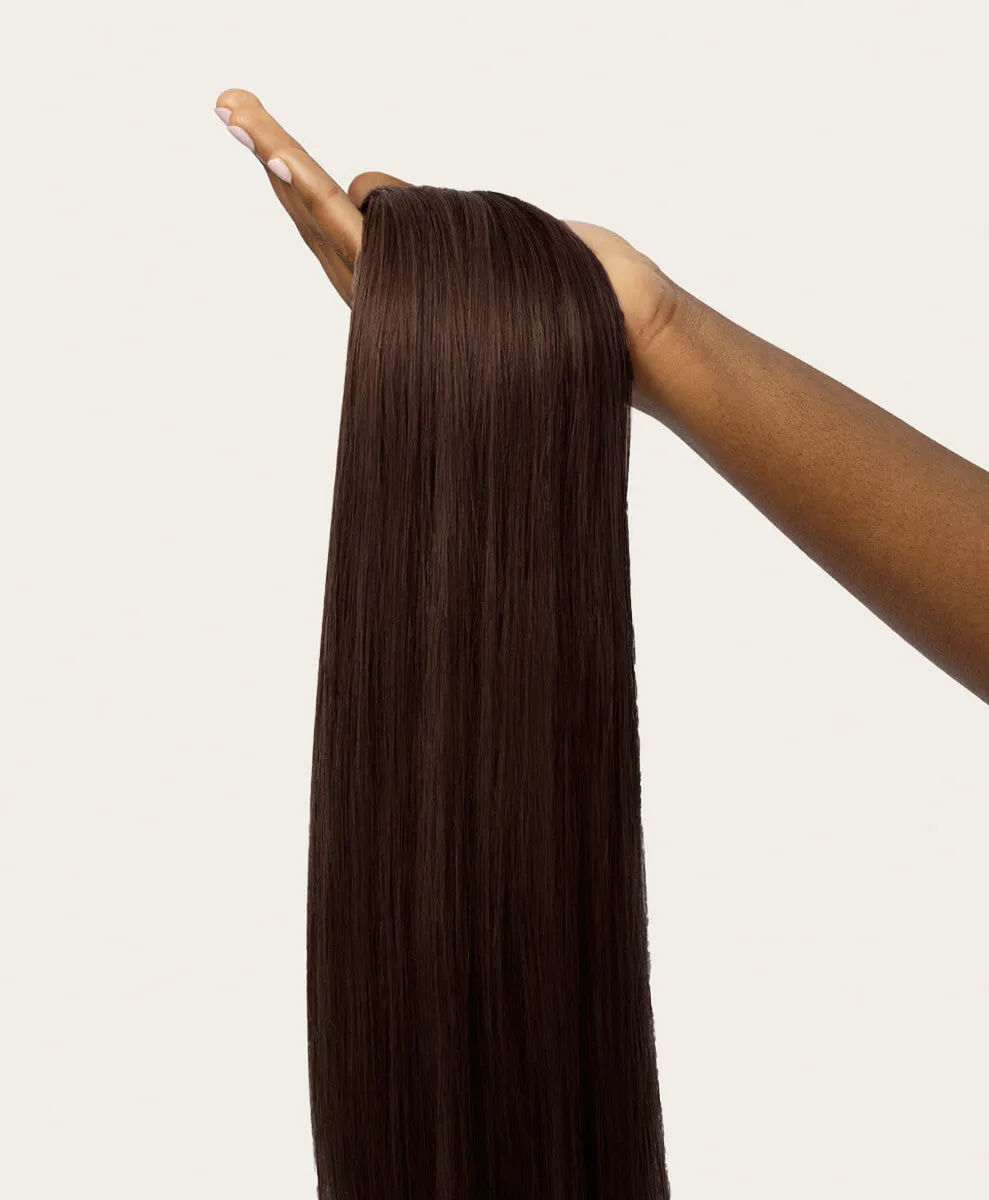 Dark Brown, 20" Single Seamless Clip-In Weft, #2 | 30g