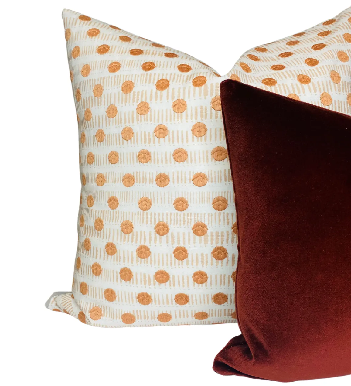 Dash Dot Embroidered Pillow Cover in Blush, Rebecca Atwood Textiles