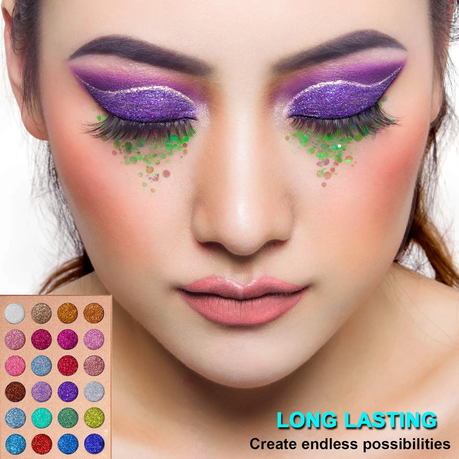 De'lanci Pressed Glitter Eyeshadow Palette