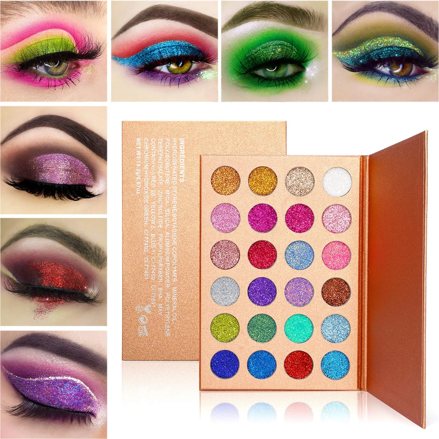 De'lanci Pressed Glitter Eyeshadow Palette