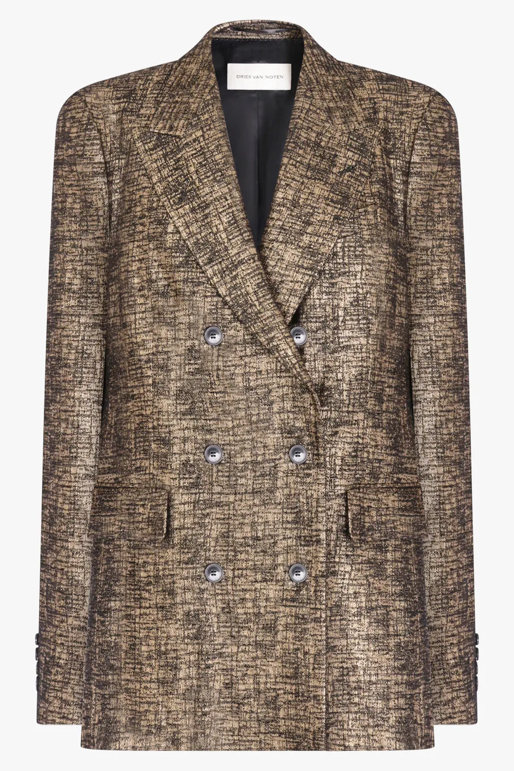 Double Breasted Loose Fit Blazer | Gold