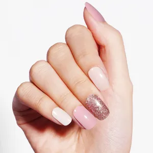 Elegant Blush & Gold Mix Semi Cured Gel Nail Strips | Riverside - 3463