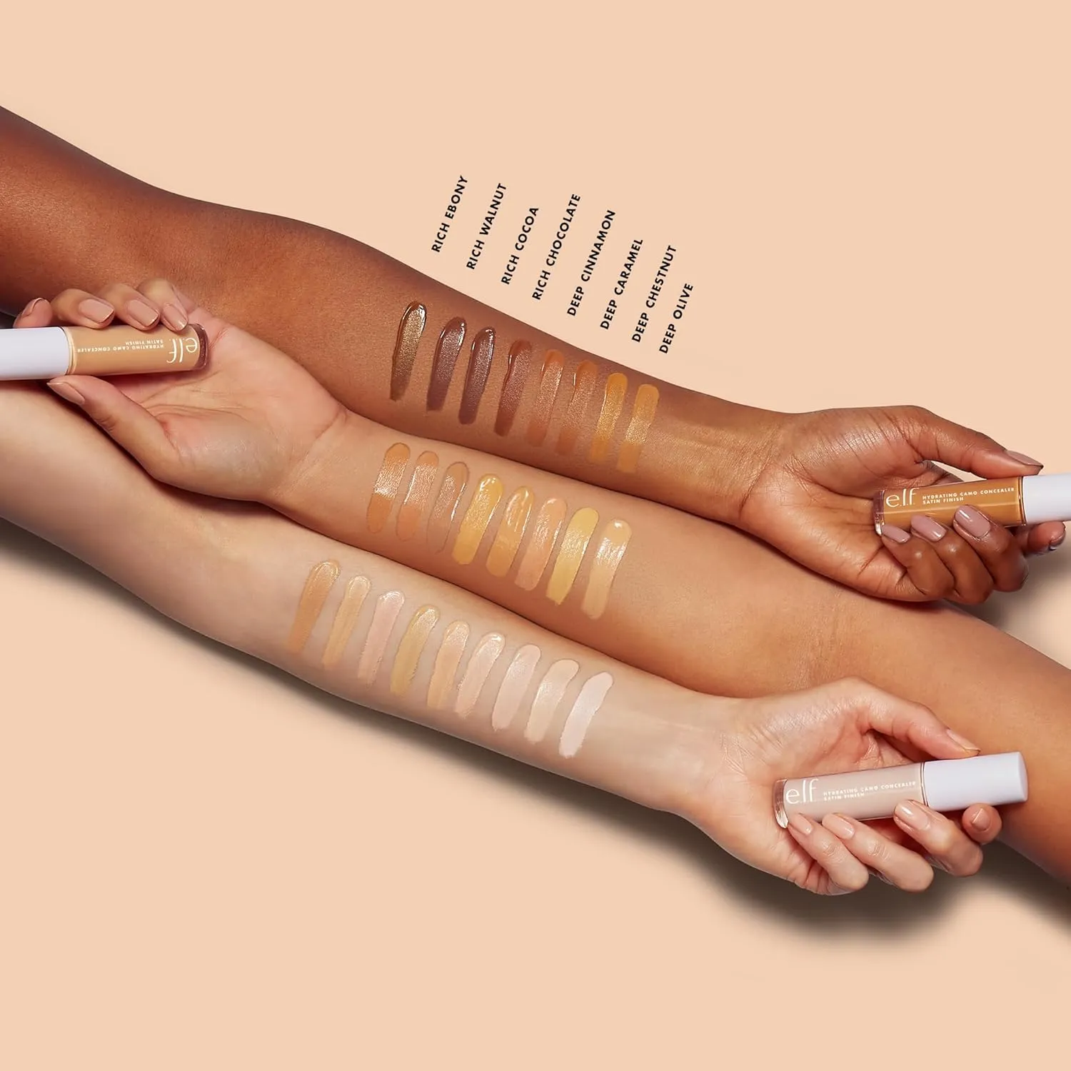 e.l.f. Hydrating Camo Concealer, Covers Blemishes & Under-Eye Circles, Full-Coverage & Delivers A Satin Finish, Vegan & Cruelty-Free, Deep Olive