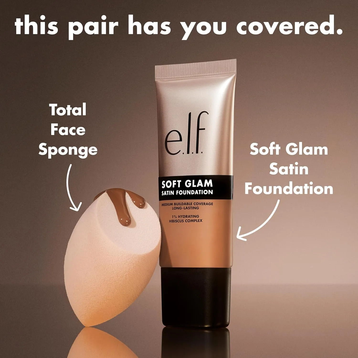 e.l.f. Soft Glam Foundation, Medium Coverage, Long-Lasting & Buildable Foundation For A Smooth, Satin Finish, Vegan & Cruelty-Free, 24 Light Warm