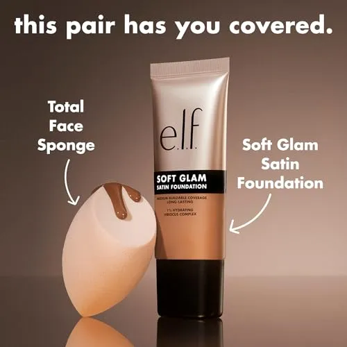 e.l.f. Soft Glam Foundation, Medium Coverage, Long-Lasting & Buildable Foundation For A Smooth, Satin Finish, Vegan & Cruelty-Free, 34 Medium Cool