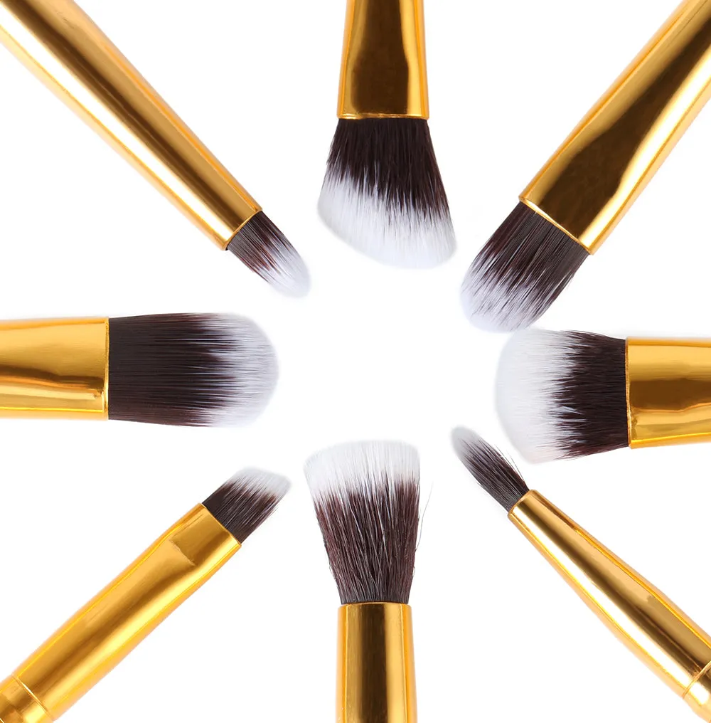 Essential Makeup Brush Set White 8 Pcs T099