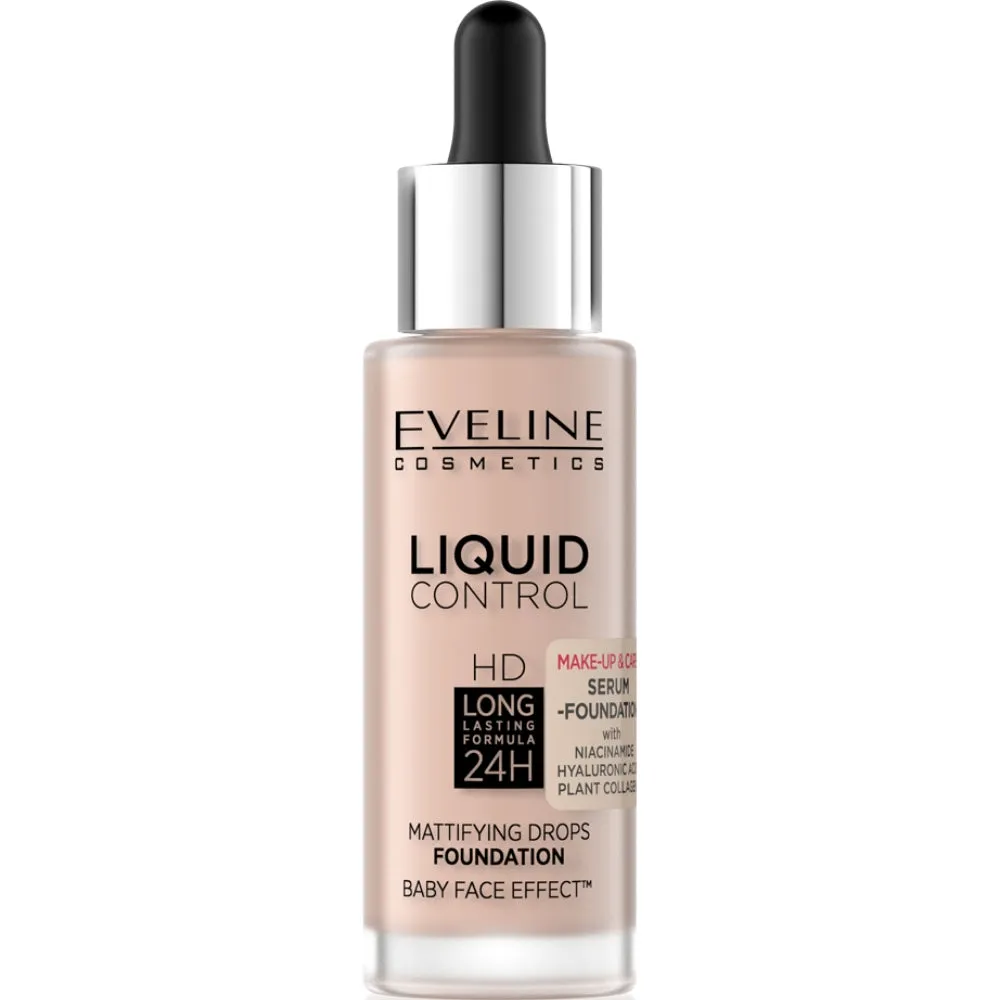 Eveline Cosmetics Liquid Control HD 24h Long-lasting Mattifying Drops Foundation 32ml
