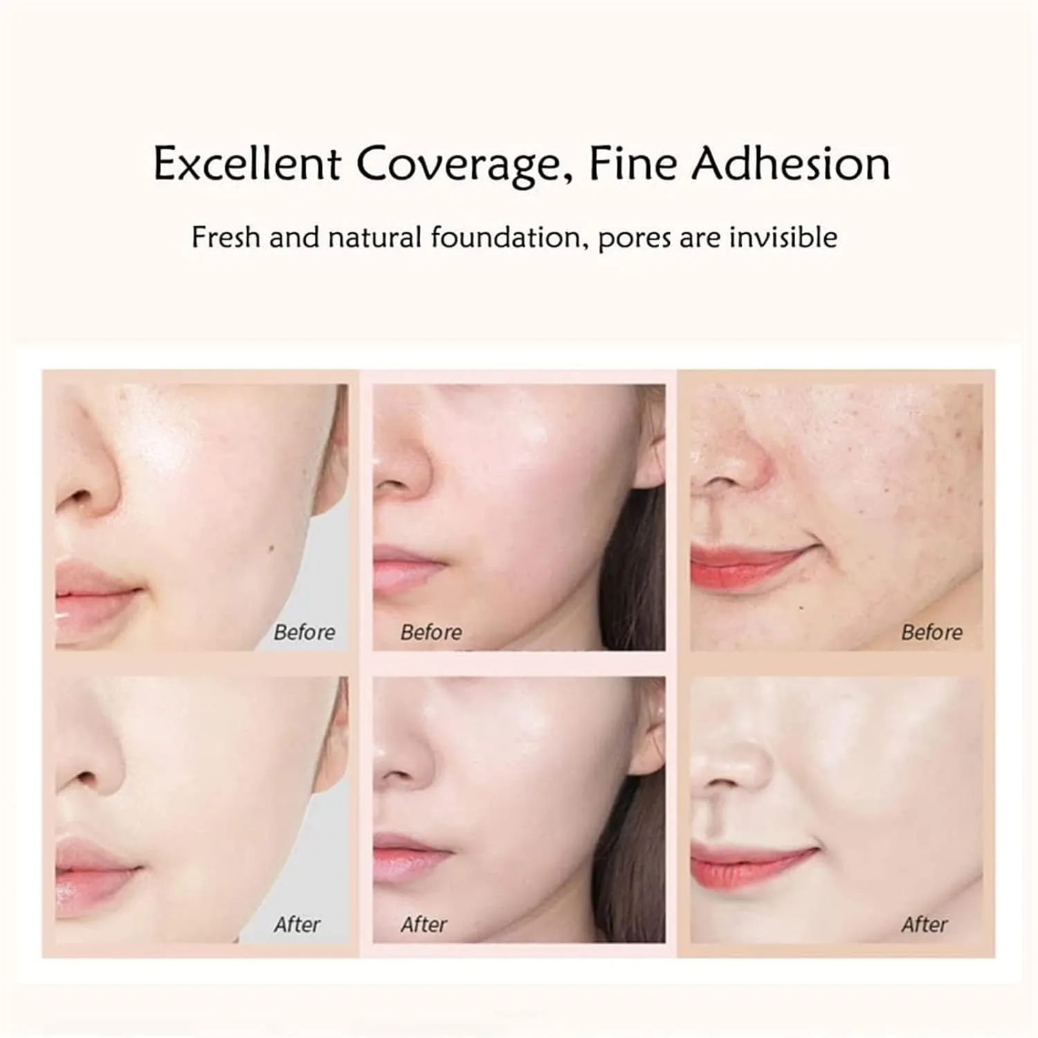 F V Concealer Foundation CC Liquid 30ml 24HR Matte, Lightweight Long-Lasting Waterproof Foundation, F V Concealer Foundation Base Makeup Moisturizing Liquid Full Coverage (02 natural 03 bright)