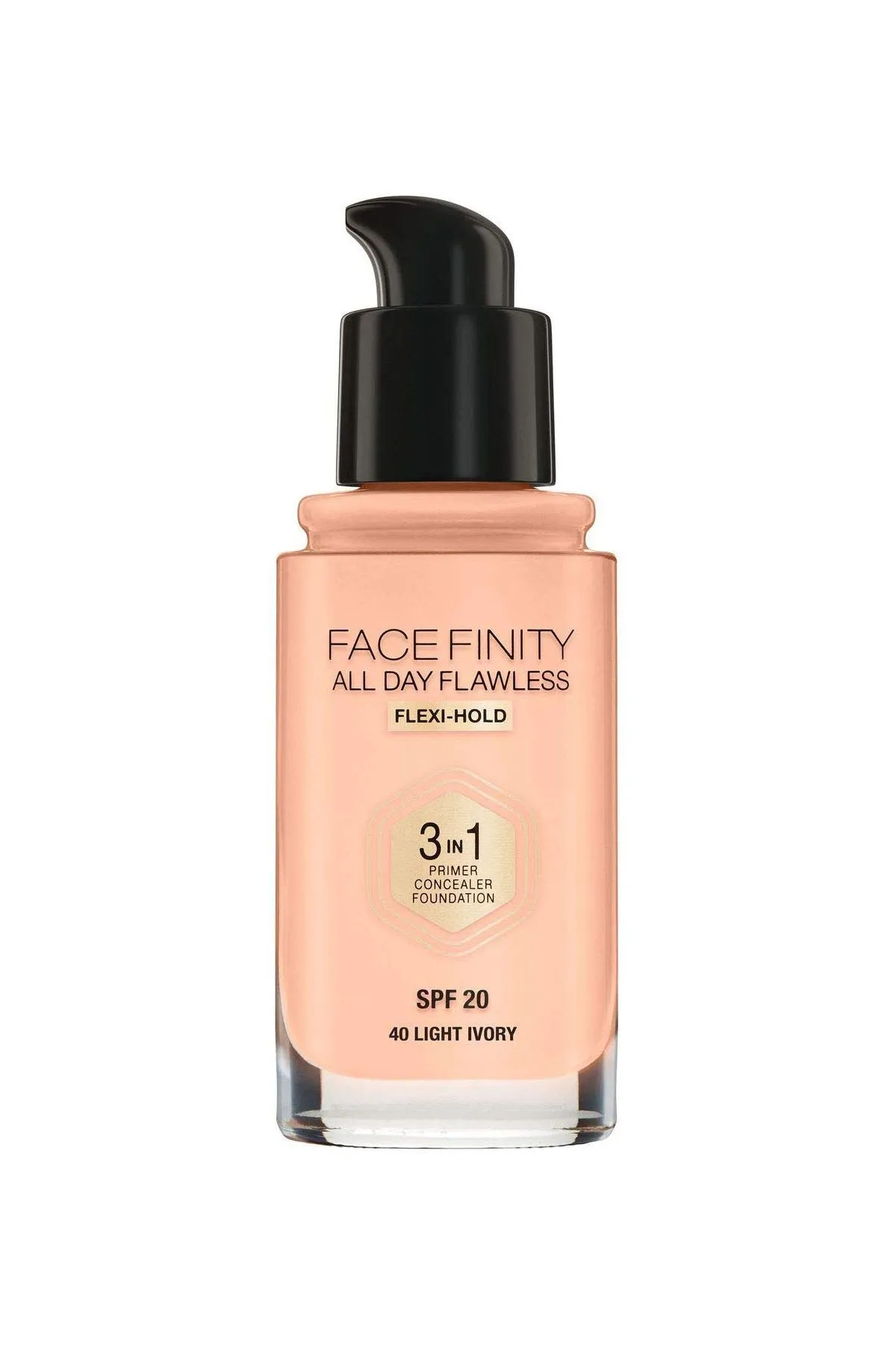 Facefinity All Day Flawless, Liquid Foundation, 3in1, 040 Light Ivory, 30 ml