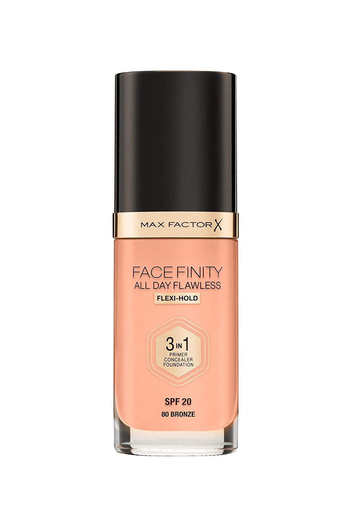 Facefinity All Day Flawless, Liquid Foundation, 3in1, 080 Bronze, 30 ml