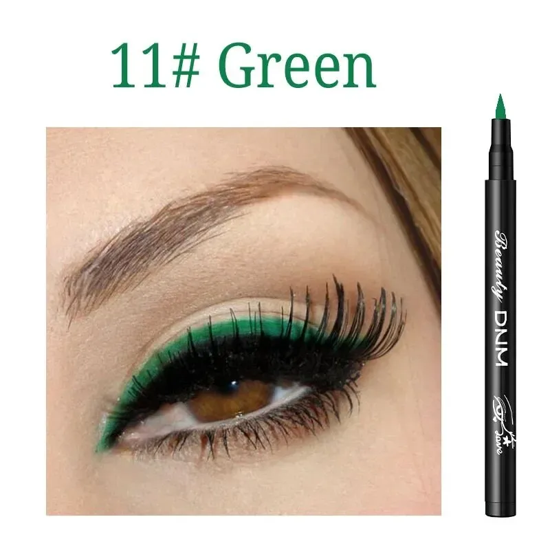 Flytonn- Matte Neon Liquid Eyeliner Pencil 12 Colors Waterproof Long Lasting Yellow Blue Green White Eyeliner Pen Eyes Makeup Cosmetics