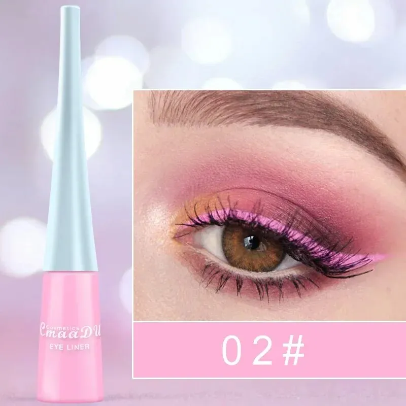 Flytonn- Matte Neon Liquid Eyeliner Pencil 12 Colors Waterproof Long Lasting Yellow Blue Green White Eyeliner Pen Eyes Makeup Cosmetics