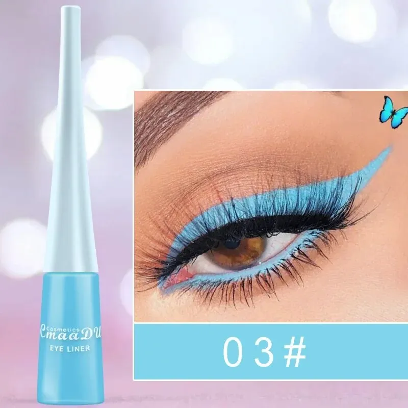 Flytonn- Matte Neon Liquid Eyeliner Pencil 12 Colors Waterproof Long Lasting Yellow Blue Green White Eyeliner Pen Eyes Makeup Cosmetics